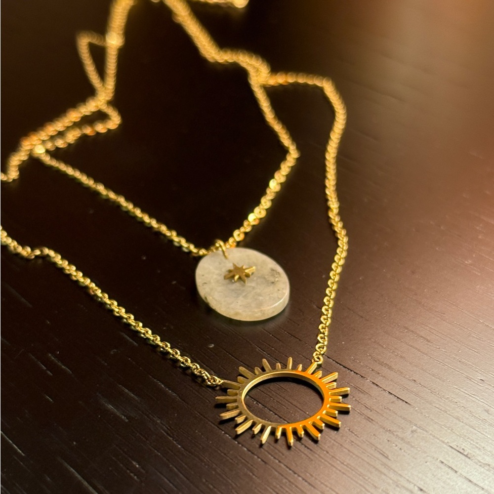 GB Double Layer Necklace Sun & Stars✨